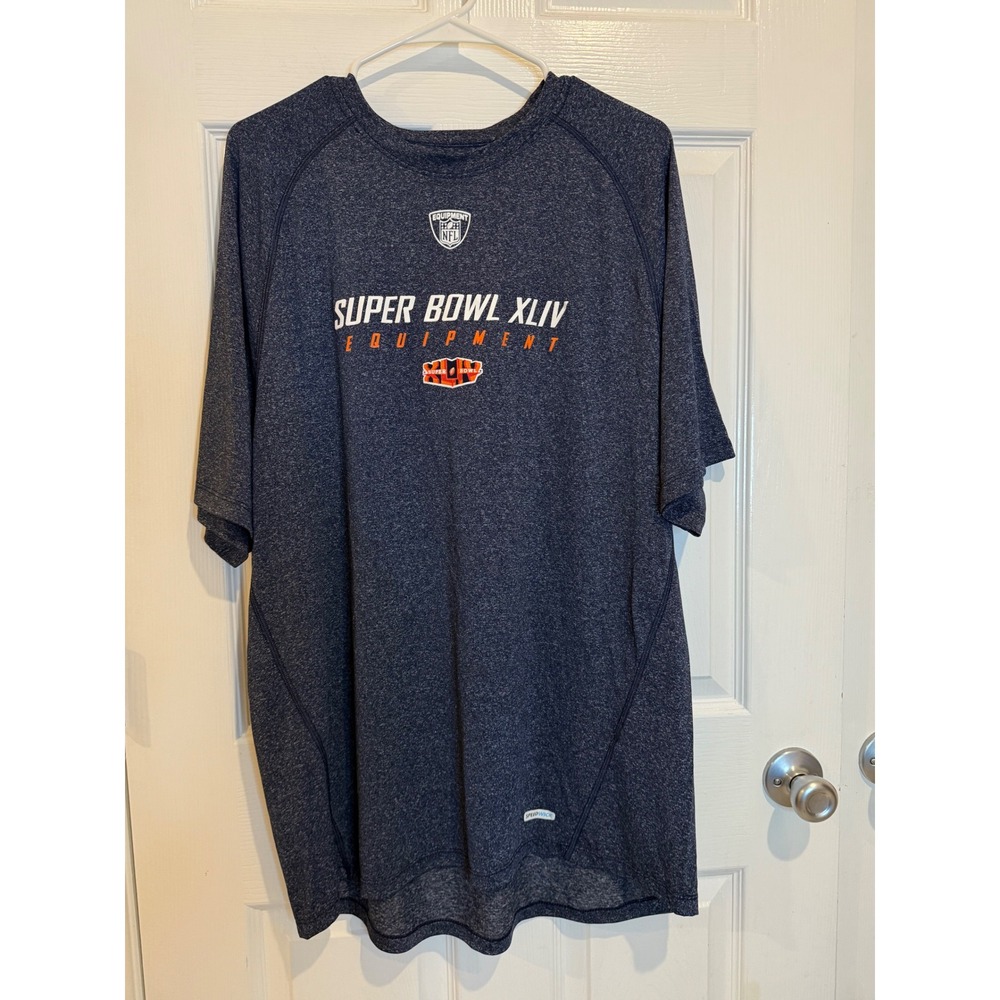 Reebok Super Bowl XLIV Equipment NFL T-Shirt Short Sleeve Mens XL